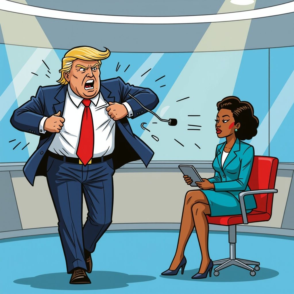 Trump trekt zijn microfoon eraf en loopt weg: geen bewijs, wel een boze president