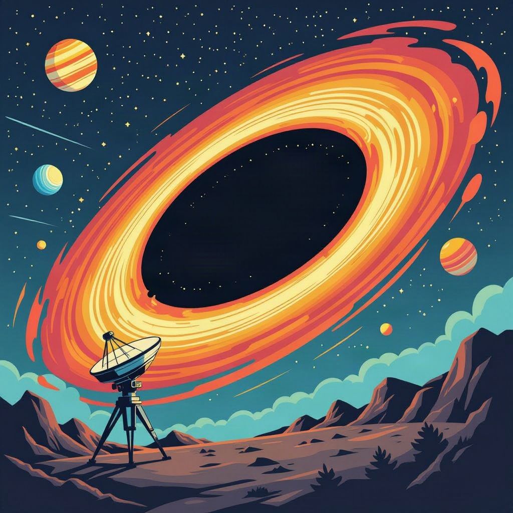 Astronomen ontdekken een bizarre zwartegatster die even groot is als ons hele zonnestelsel.