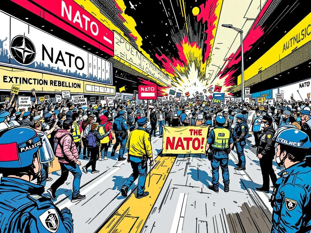 Klimaatactivisten botsen met politie rond blokkade van NAVO-snelweg