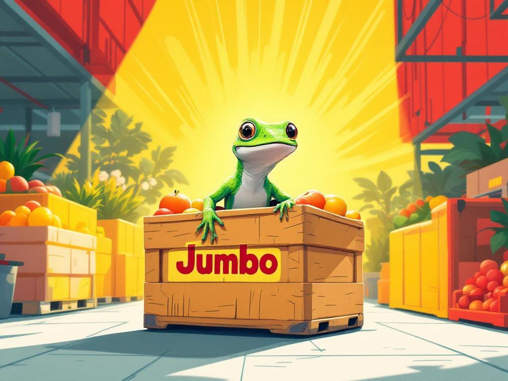 Exotische Verstekeling: Gekko Verrast Jumbo-Medewerkers in Fruitlading