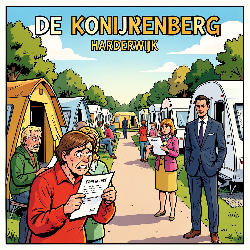 onrust op camping De Konijnenberg groeit na plotselinge verkoop aan beruchte investeerder.