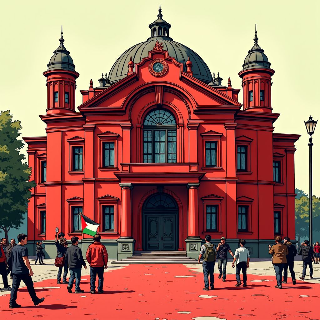 Rode verf bedekt Concertgebouw na protestnacht rond Israëlische voorzanger