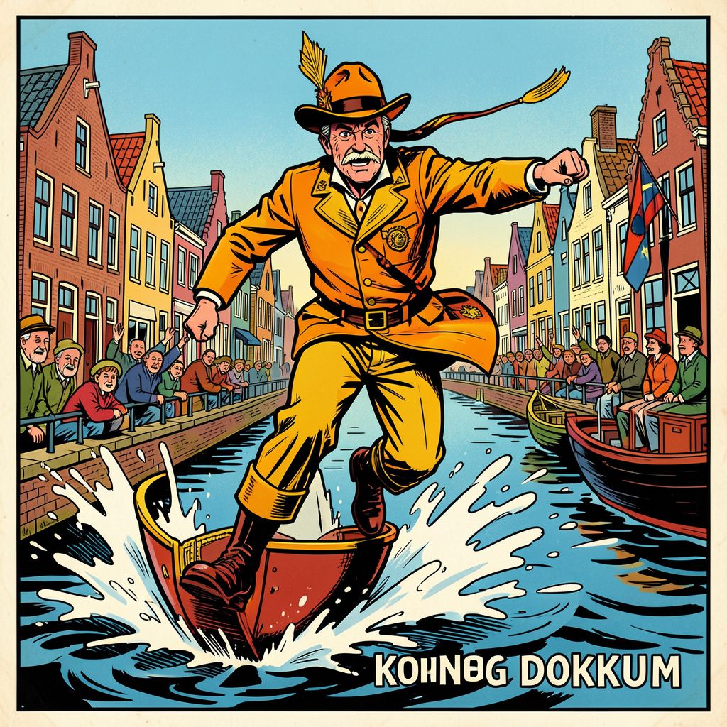 Prins Maurits waagt zich aan fierljeppen tijdens Koningsdag in Dokkum