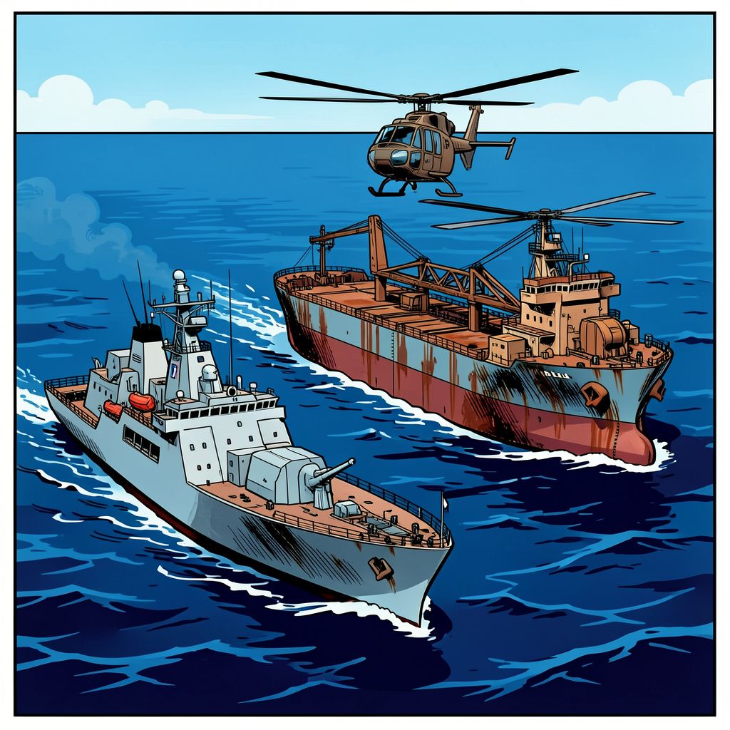 Franse marine onderschept Russische olietanker midden op de Atlantische Oceaan