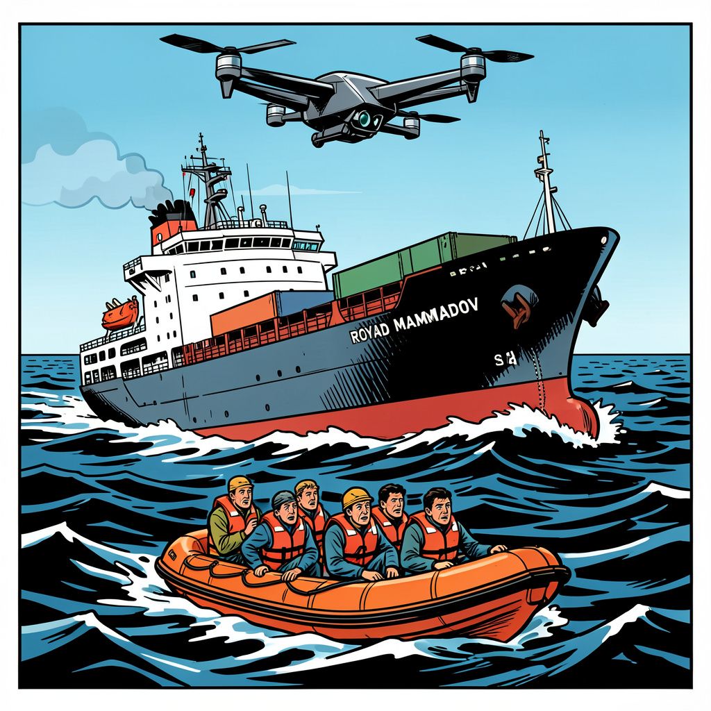 Een Turks vrachtschip vol graan zinkt vandaag in de Zwarte Zee na een dodelijke drone-aanval.