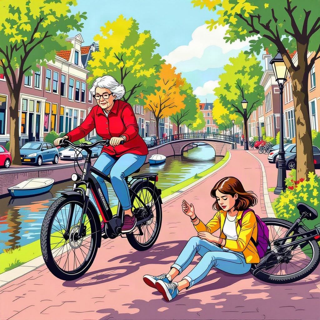 Een vrouw op een fatbike rijdt de veertienjarige Gina omver en vlucht.