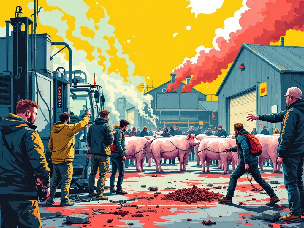 Kalfsvlees-oorlog: Buitenlandse activisten bezetten Nederlandse slachthuizen