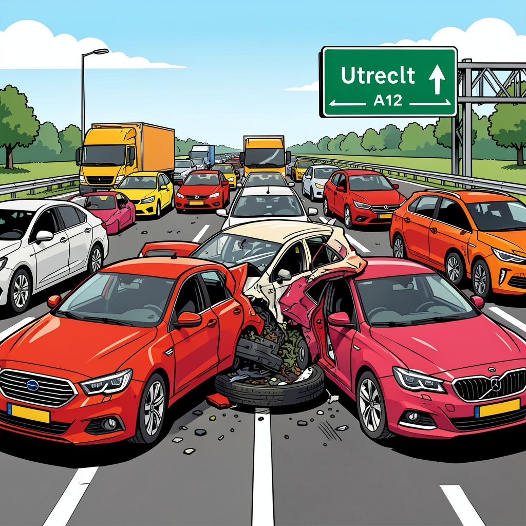 Een maandagochtend vol blikschade zet de snelweg A12 richting Utrecht compleet op slot.