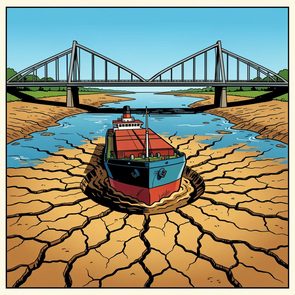 De Rijn bereikt een historisch dieptepunt door vroege smeltsneeuw en extreme droogte.