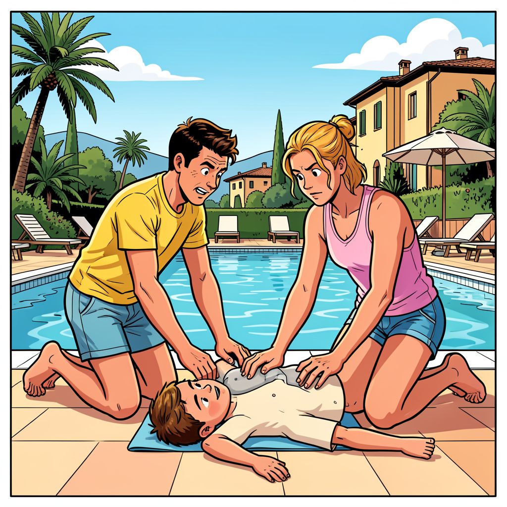 Twee oplettende Nederlandse vakantiegangers redden een vierjarig Italiaans jongetje uit een zwembad in San Marino.