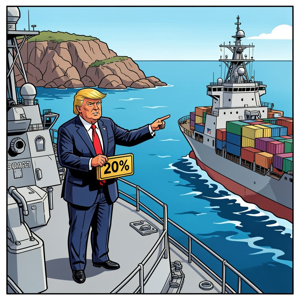 Donald Trump wil de baas worden in de Straat van Hormuz en eist twintig procent tol van passerende schepen.