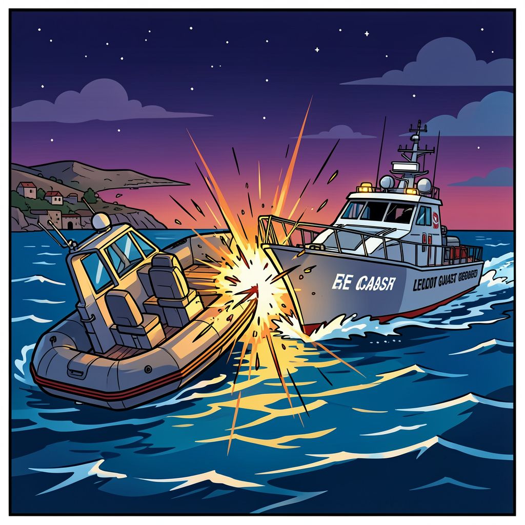 Een tragische botsing voor de kust van Lesbos kost zes migranten het leven.