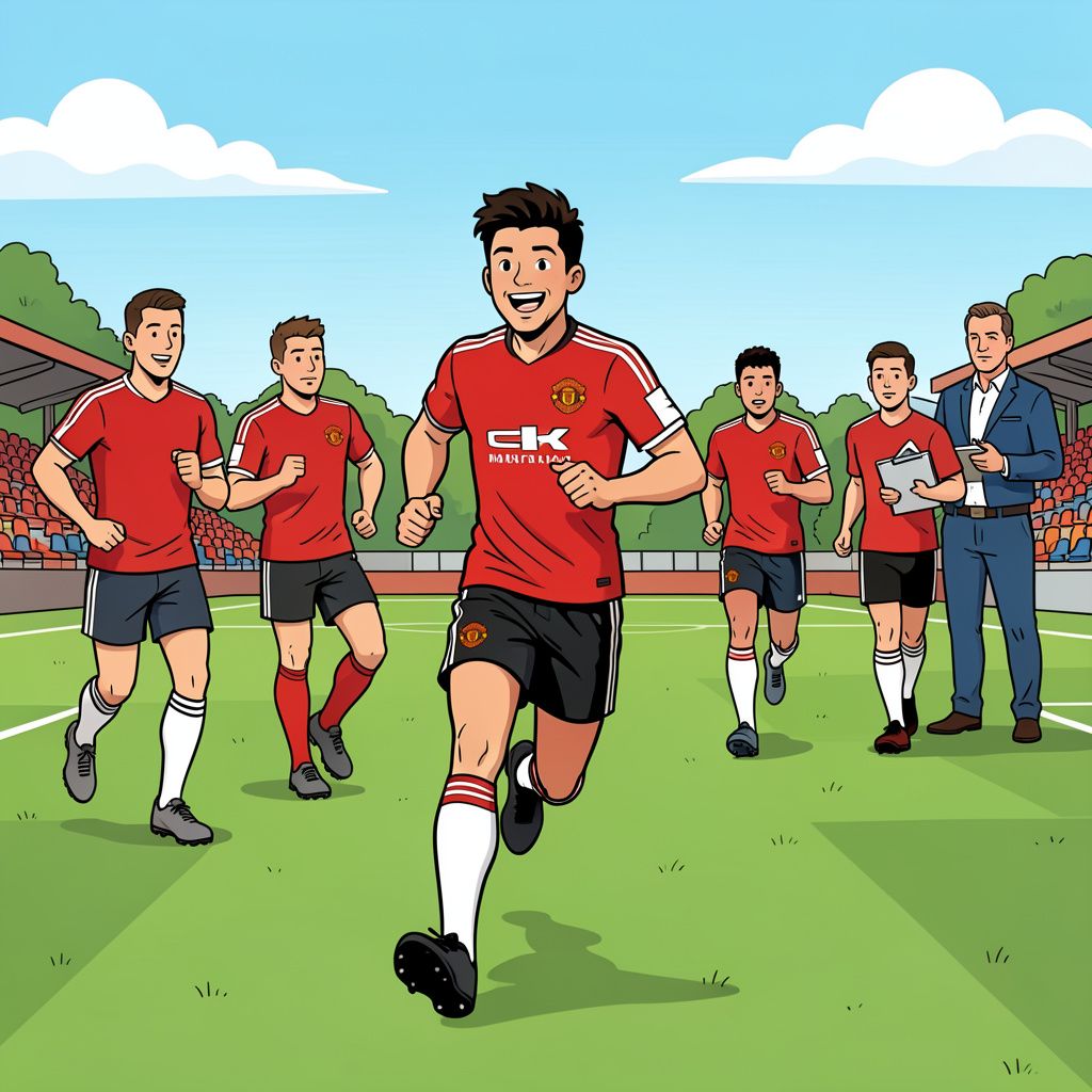 Matthijs de Ligt staat na elf maanden rugpijn weer op het veld bij Manchester United.