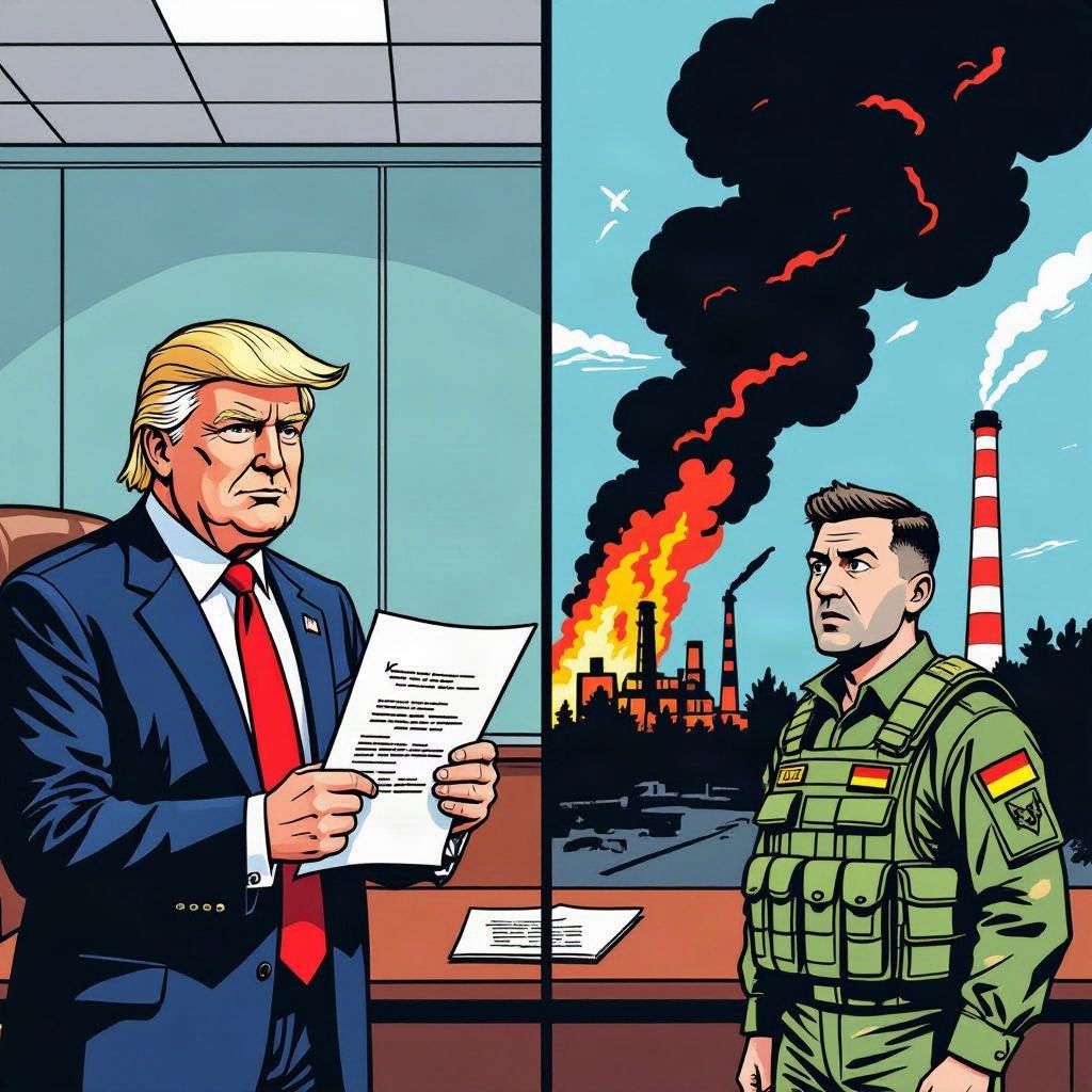 Donald Trump kondigt een energiebestand aan, maar Rusland valt direct weer energiecentrales aan.