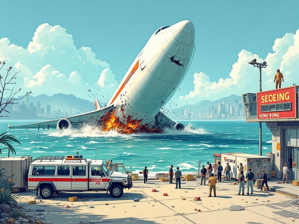 Boeing 747 vrachtvliegtuig eindigt in zee na botsing met grondvoertuig op Hong Kong airport