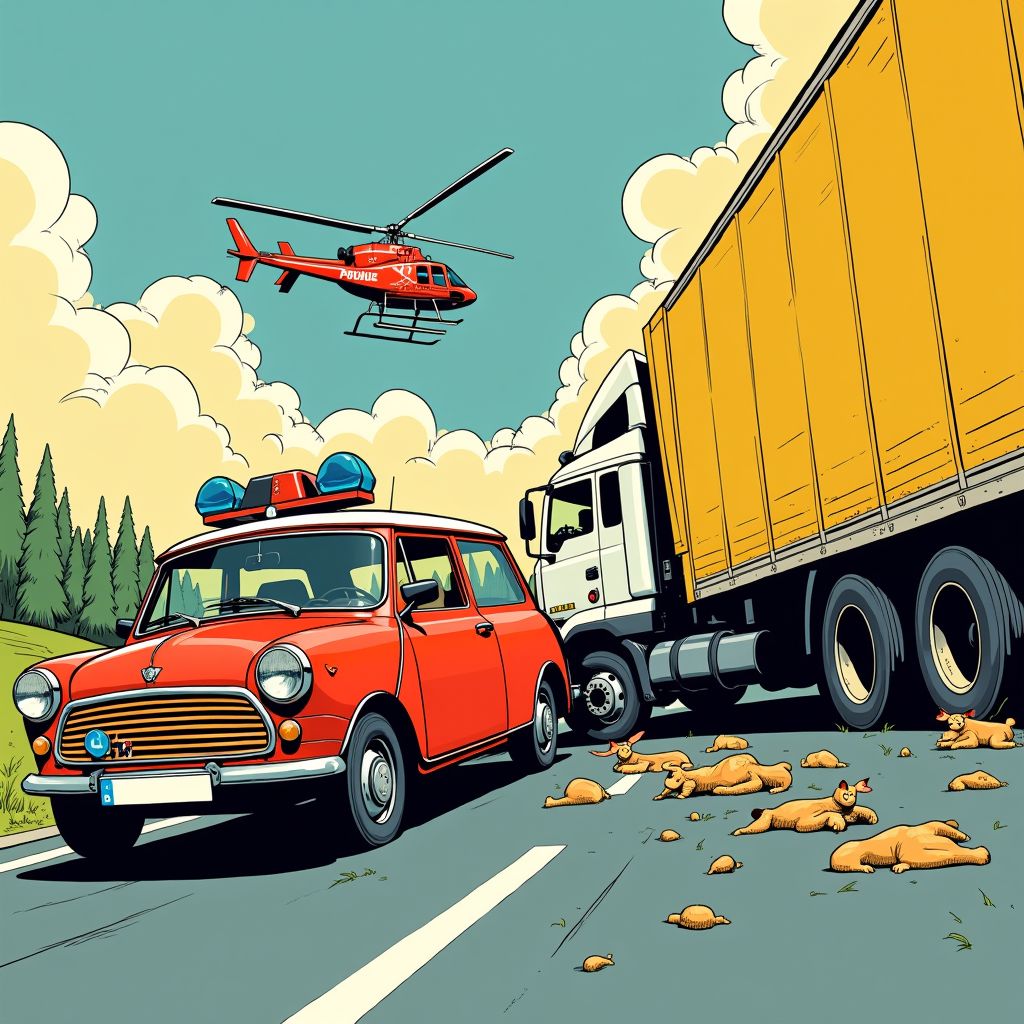 Politieachtervolging eindigt in frontale botsing met vrachtwagen in Feinsum