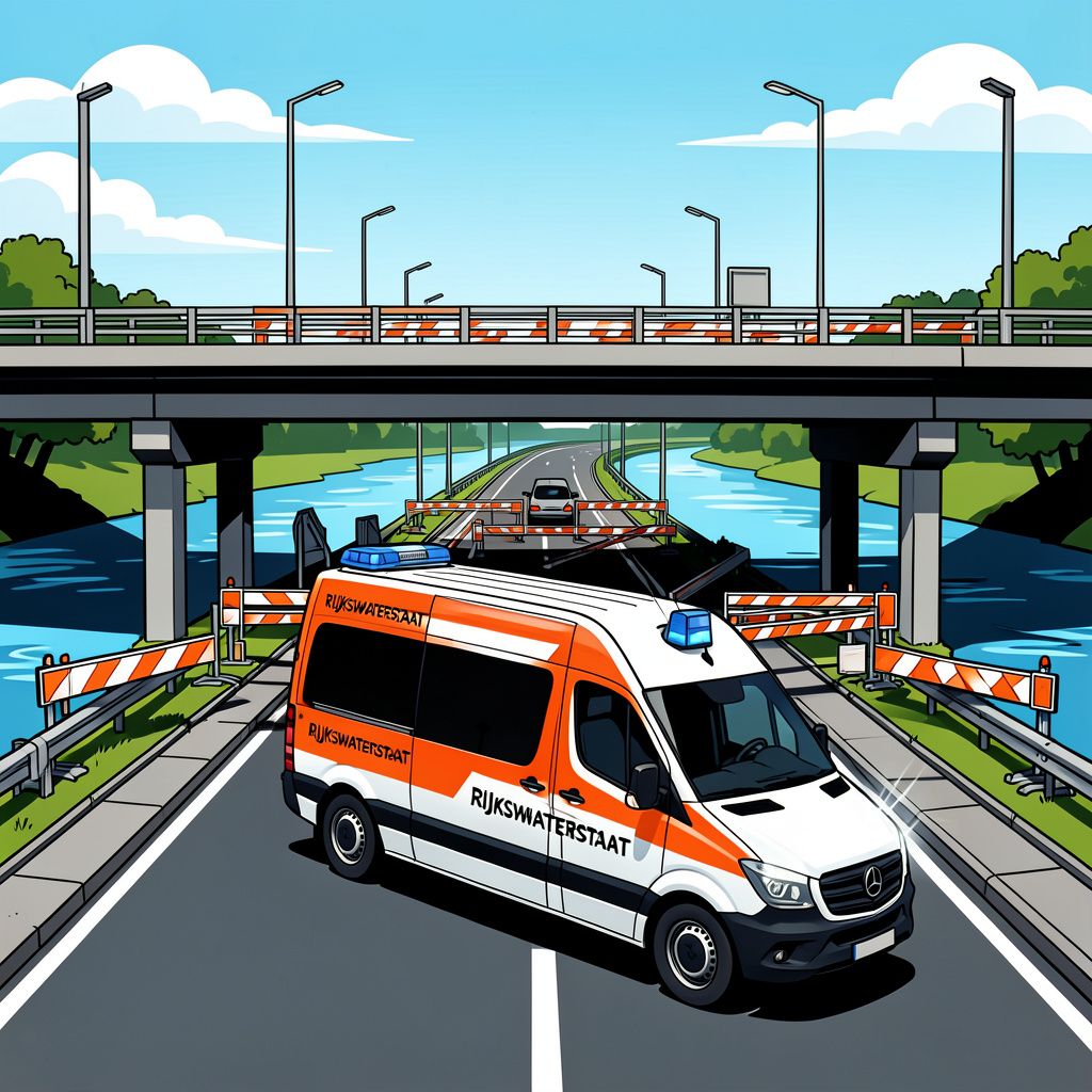 Rijkswaterstaat gooit de Hardenbergerbrug op de A28 plotseling in beide richtingen dicht.