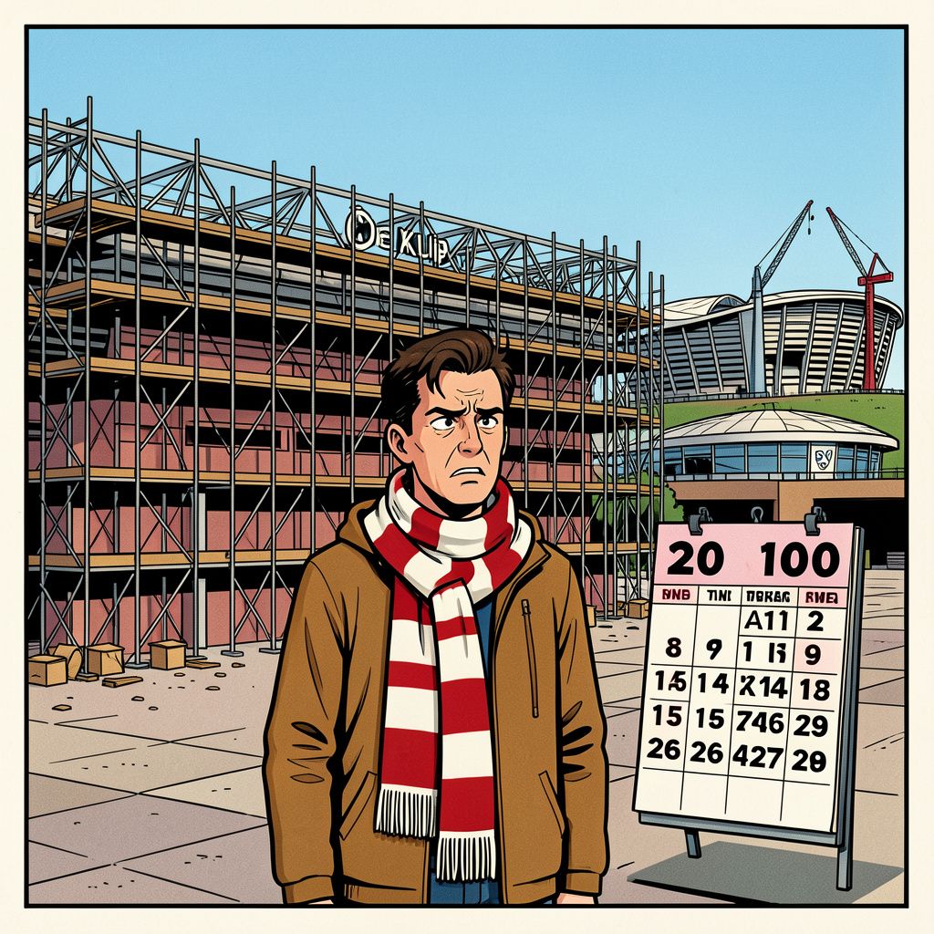 Feyenoord stelt geduld van supporters op de proef met een wel heel trage verbouwing van De Kuip.