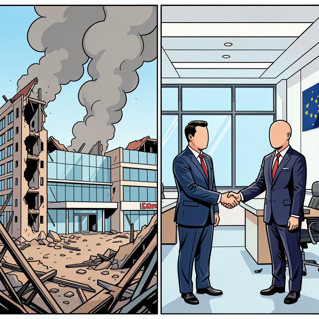 Terwijl de bommen vallen op Zaporizja, schrapt de EU de sancties voor Russische miljardairs.