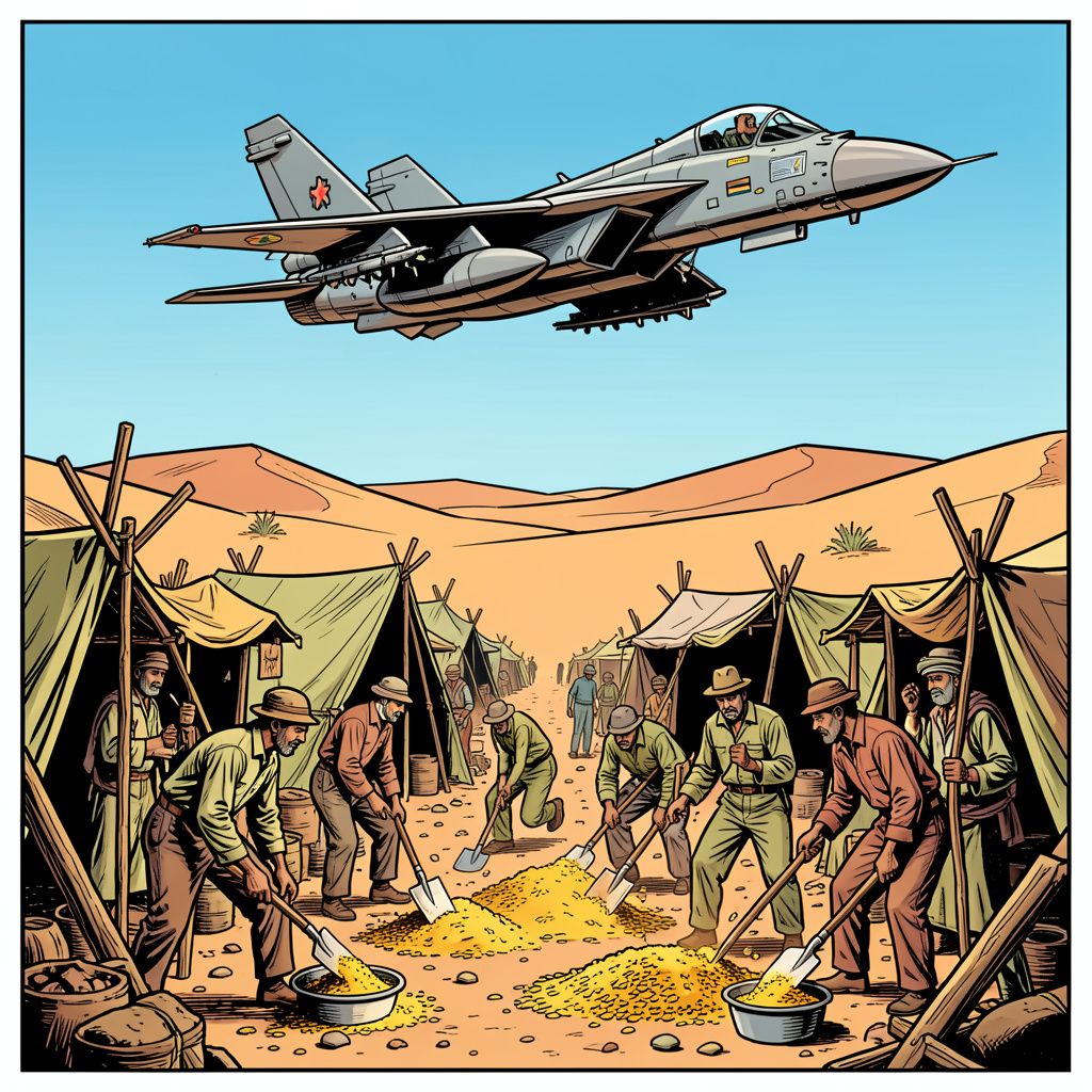 Een luchtaanval op de grens tussen Soedan en Egypte eist het leven van minstens 72 goudzoekers.