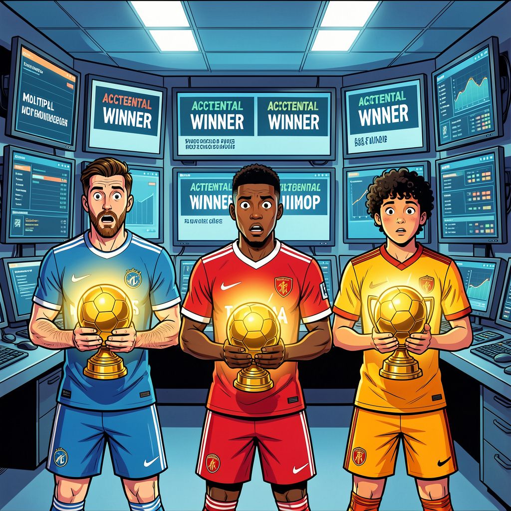 De organisatie van de Gouden Bal kroont per ongeluk drie verschillende winnaars op haar eigen website.