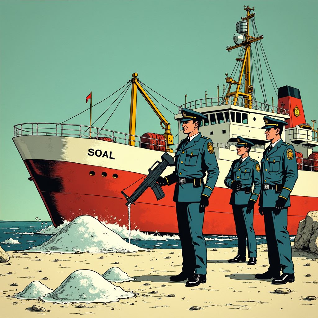 Spaanse politie graaft 10 ton cocaïne op uit zoutvracht en breekt eigen record