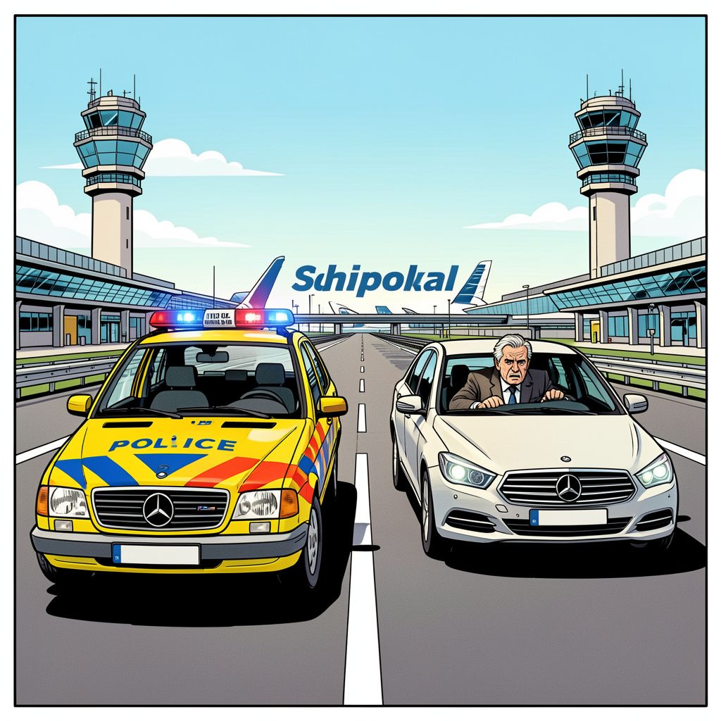 De politie zet bekende soeverein met 453 boetes klem bij Schiphol.