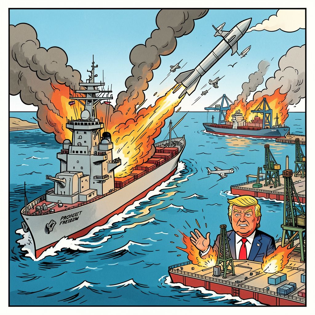 Iran valt Amerikaanse schepen aan na Trumps aankondiging van 'Project Freedom'