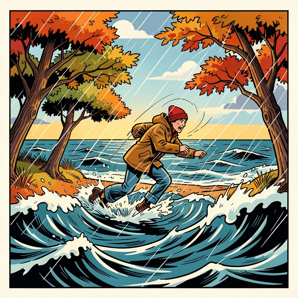 Zware herfststormen teisteren de kust met windstoten tot 100 kilometer per uur.