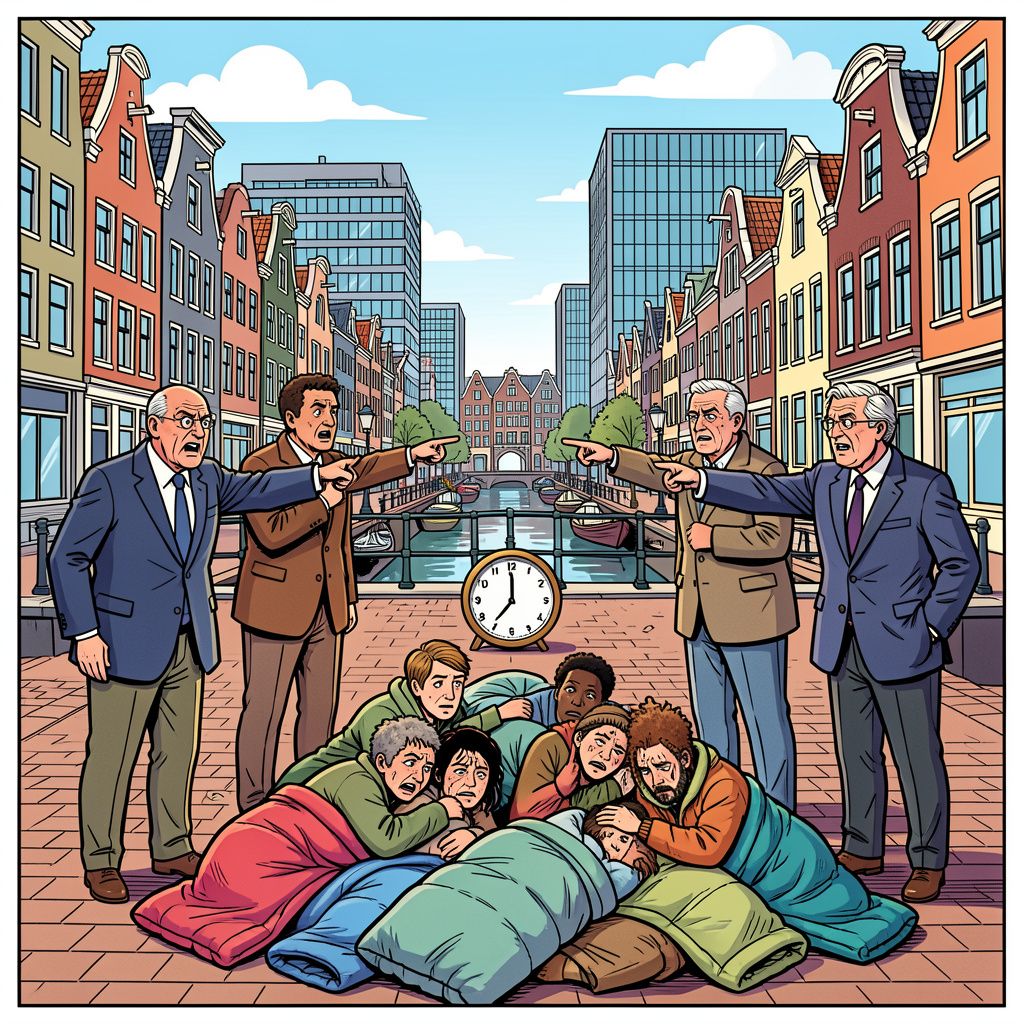 De burgemeesters van de vier grote steden eisen direct actie van het kabinet tegen de explosieve groei van het aantal daklozen.