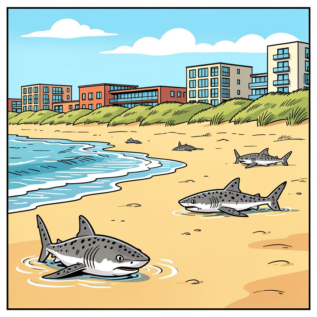 Tachtig dode haaien spoelen aan op het strand van Koksijde, en dat zijn er elke dag meer