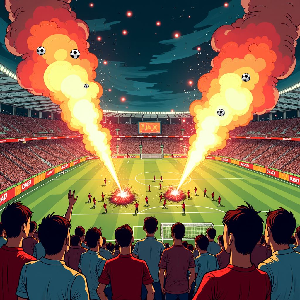 Ajax-fans zorgen voor chaos: wedstrijd twee keer gestaakt door vuurwerk