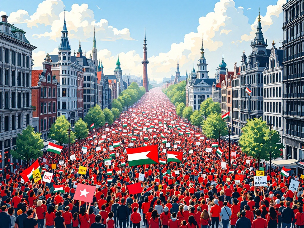 Massale Demonstratie in Den Haag tegen Israëlische Campagne in Gaza