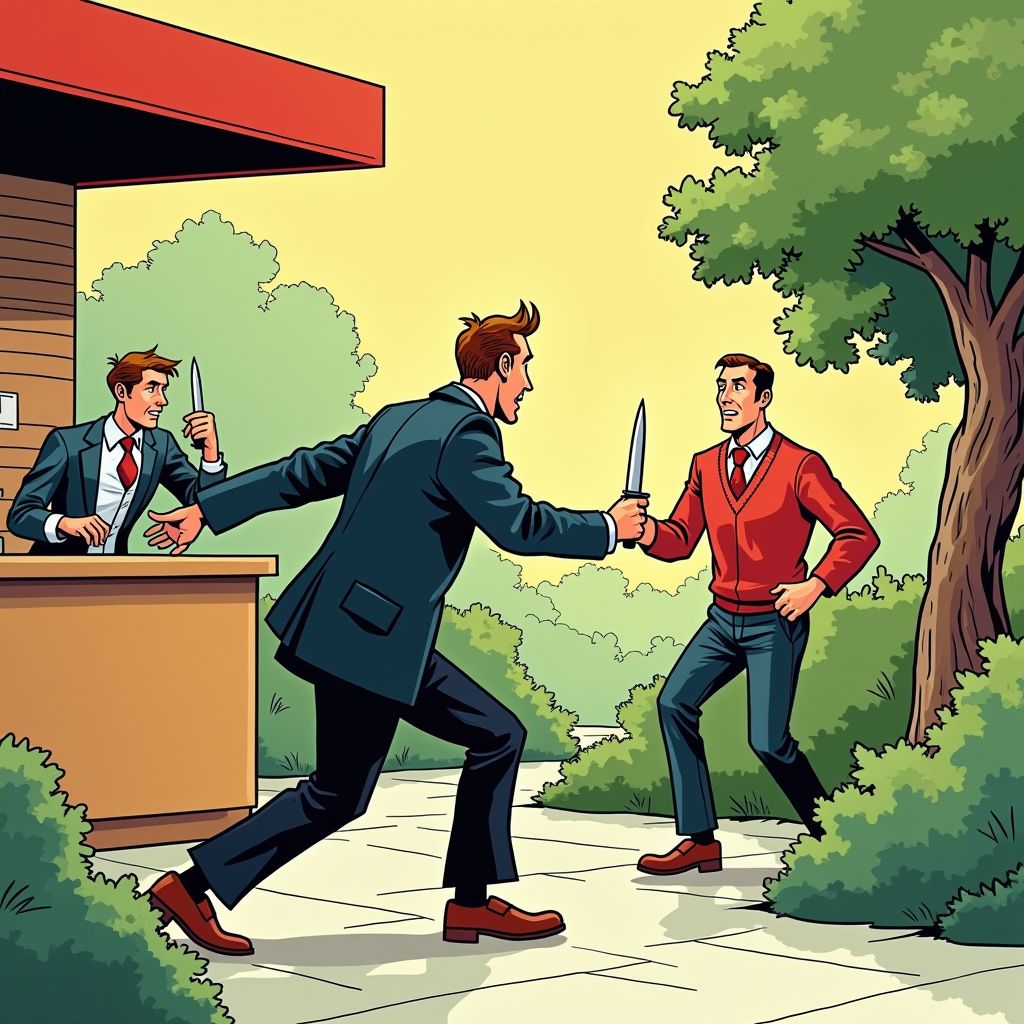 Overvaller bedreigt kassière met mes maar winkelmedewerkers achtervolgen hem tot in de bosjes