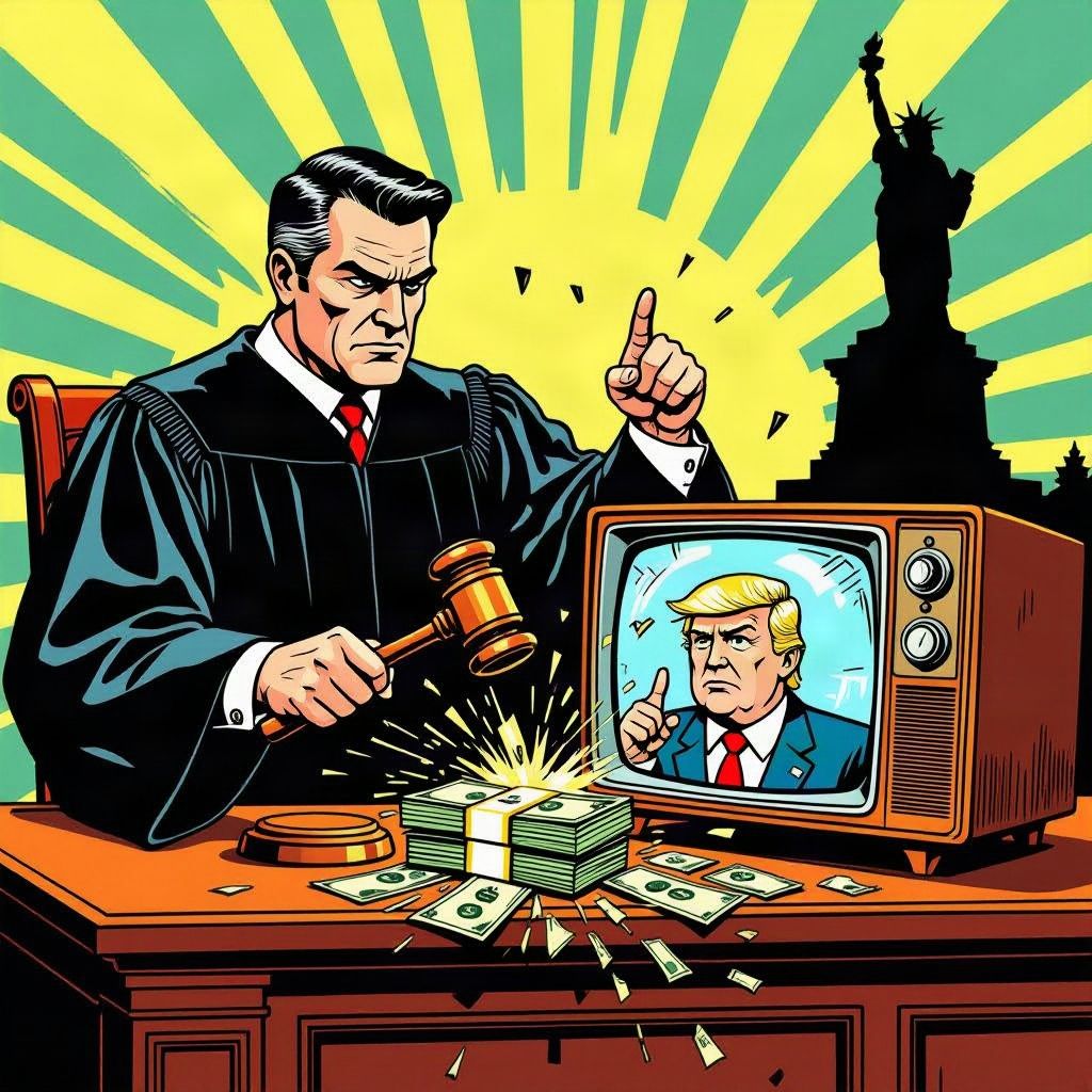Amerikaanse rechter grijpt per direct in en stopt omstreden tv-spotjes van Trump.