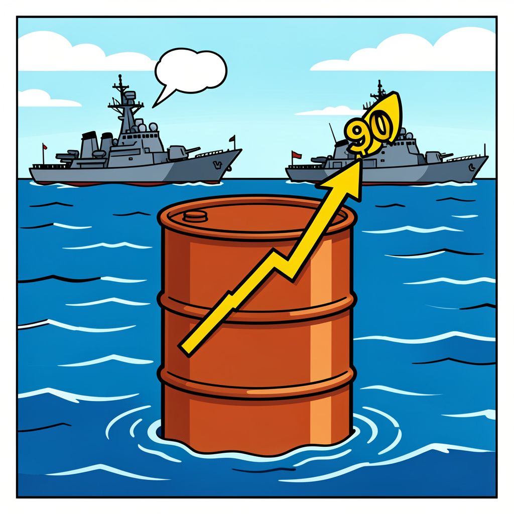 Het conflict tussen Amerika en Iran jaagt de olieprijs over de grens van 90 dollar.