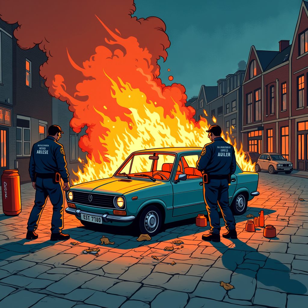 Politie zoekt getuigen na brandstichting auto in Kaatsheuvel met brandstofflessen en aanmaakblokjes