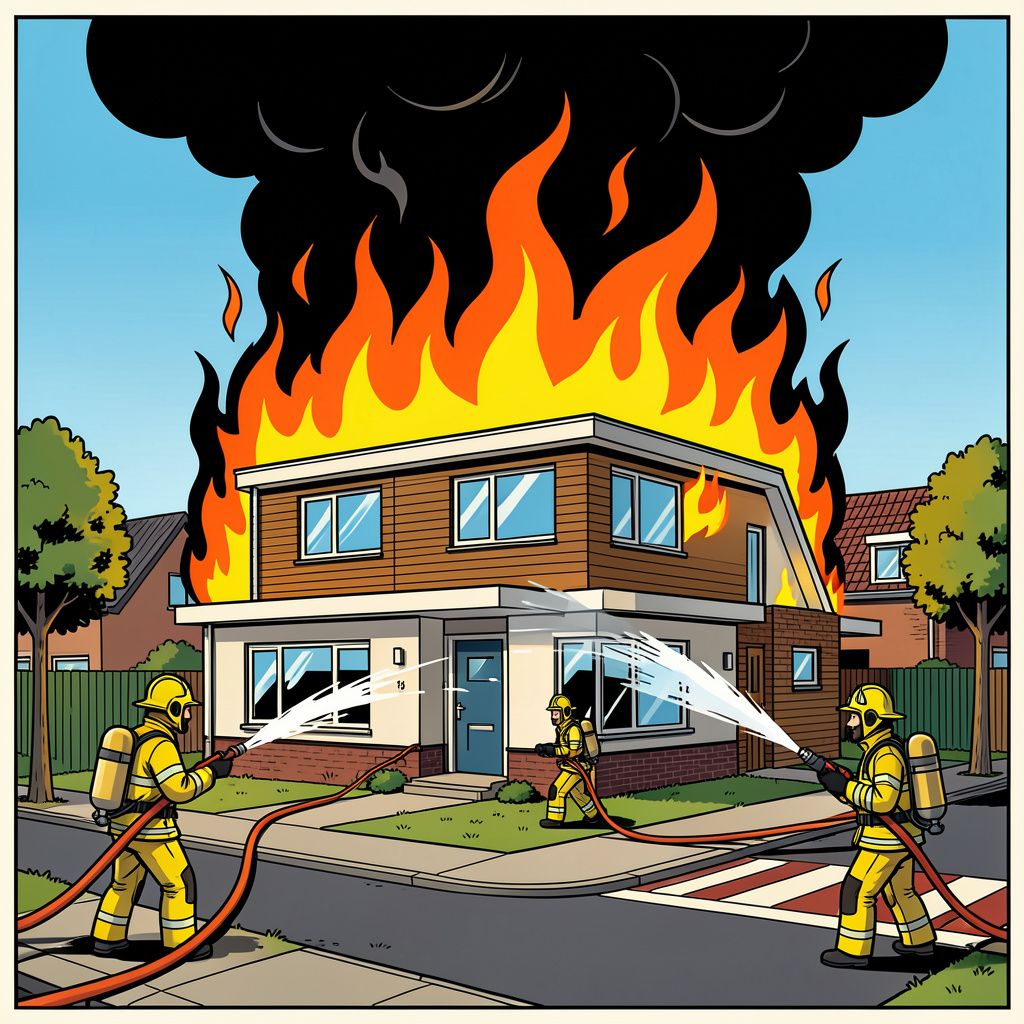 Een verwoestende brand legt een woning in Doesburg in de as.