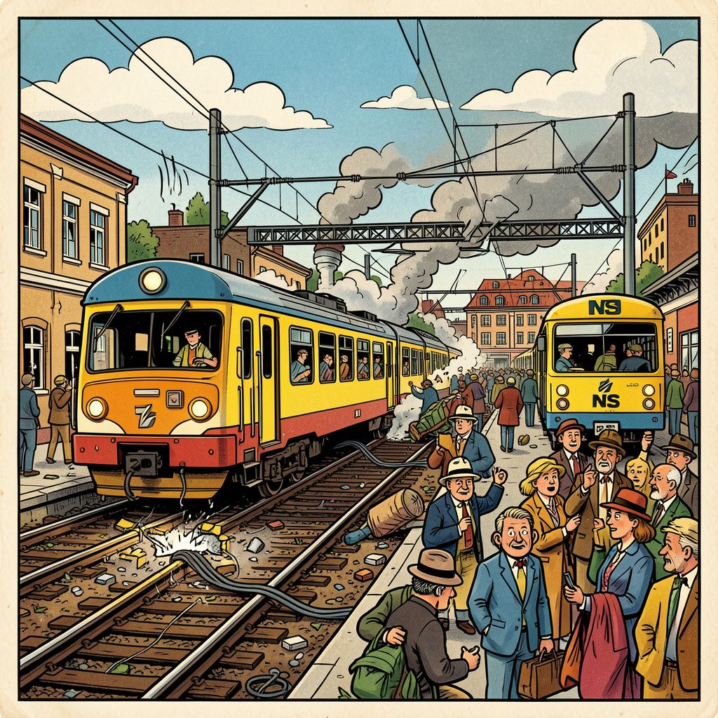 Kapotte kabel legt vijf uur lang alle treinen tussen Utrecht en Den Haag stil