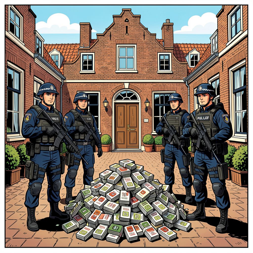 Zwaarbewapende agenten vinden een enorme berg drugs in een Haags hofje.