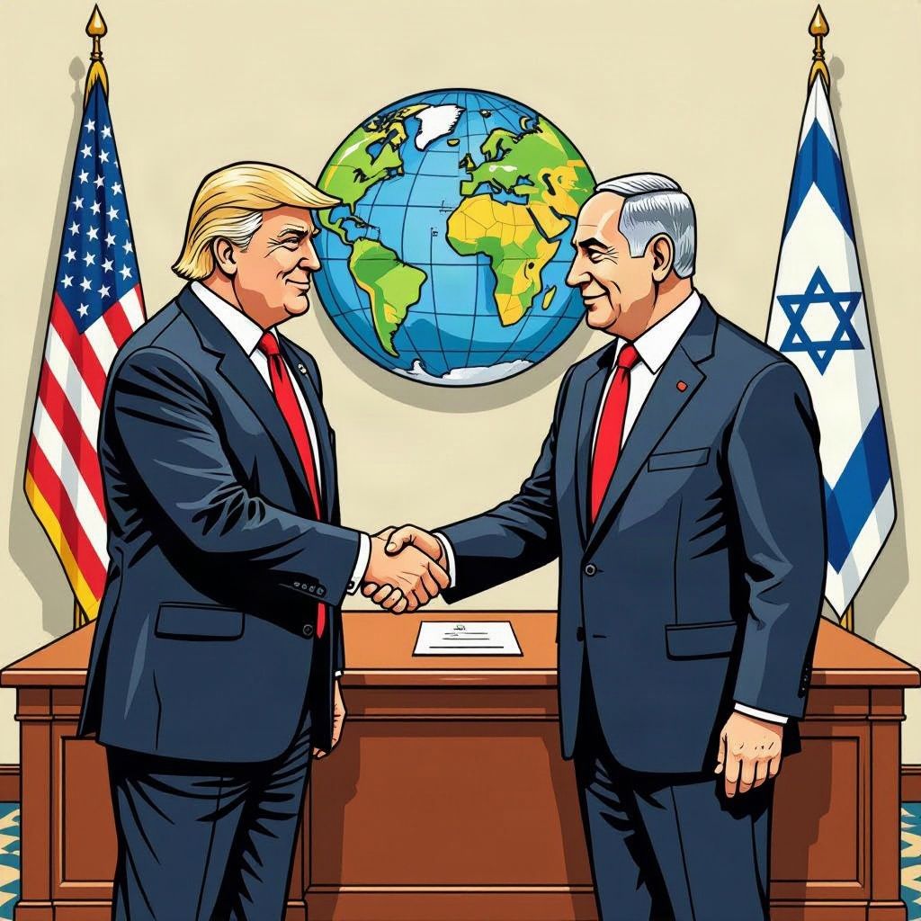 Donald Trump breekt met diplomatieke tradities en spreekt openlijk zijn steun uit voor Benjamin Netanyahu.