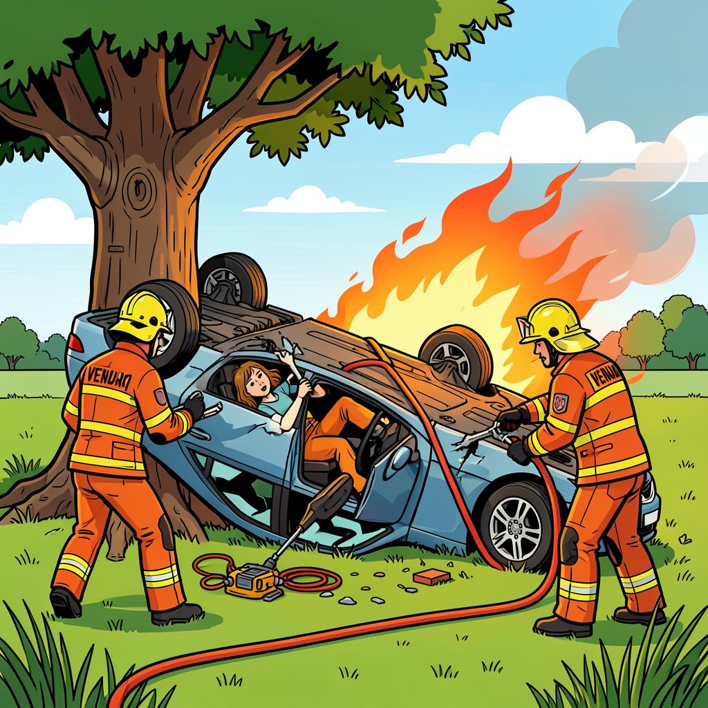 Een automobiliste vecht voor haar leven na een zware crash in het gras van Veendam.
