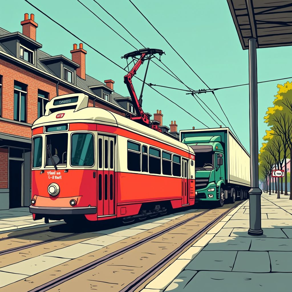 Tram ontspoort volledig na frontale botsing met vrachtwagen in Den Haag