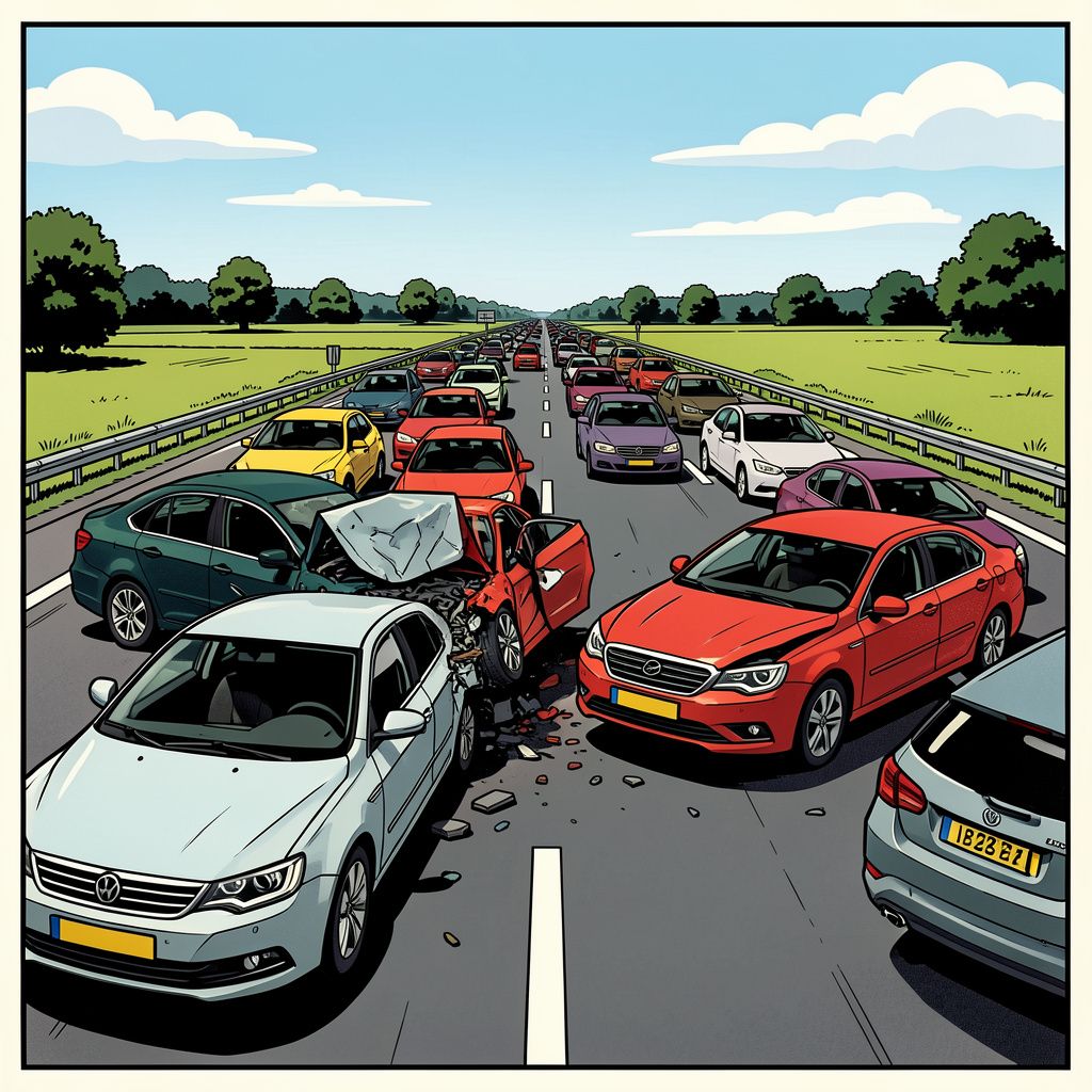 Een tragische kettingbotsing op de N33 eist het leven van een automobilist.