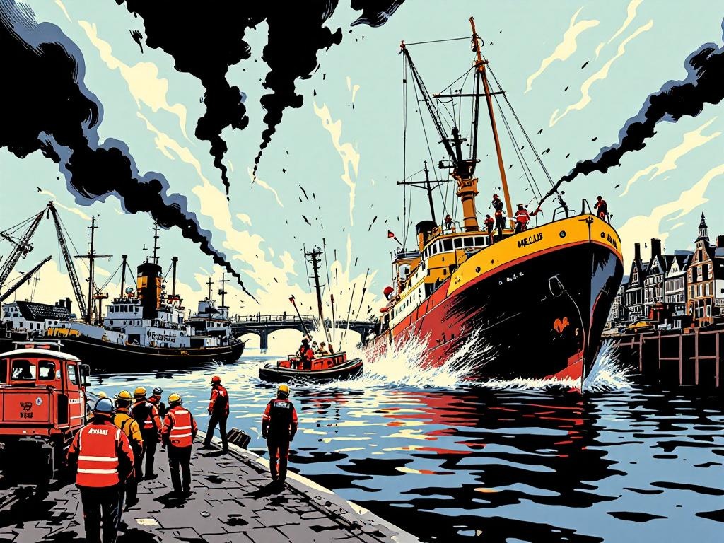 Twee mensen verdwijnen spoorloos na dramatische aanvaring in Amsterdamse haven