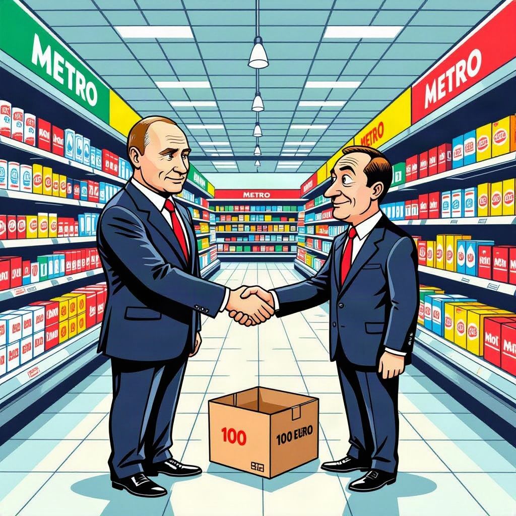 Poetin pakt de Russische winkels van de Duitse supermarktketen Metro af.