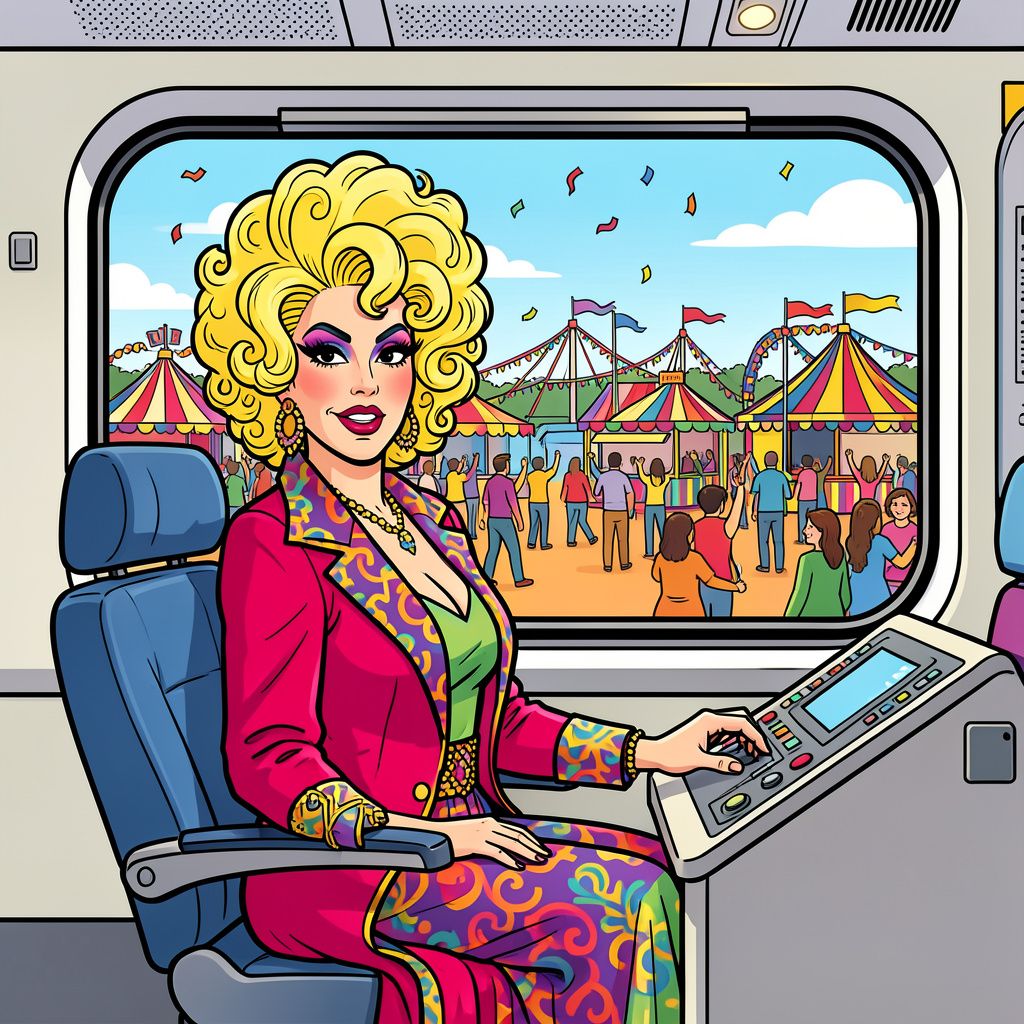 Een dragqueen bestuurt vandaag de trein die feestgangers naar roze Tilburg brengt.