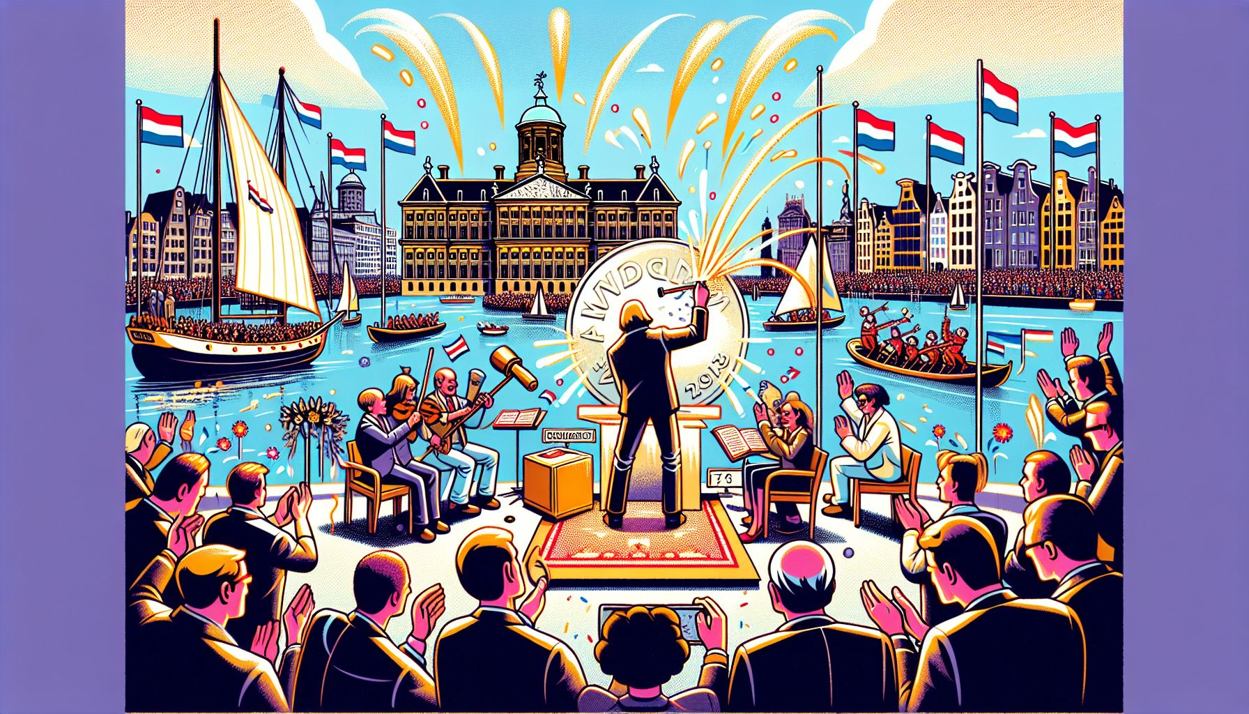 Amsterdam 750: Feestelijk startschot met munt en muziek