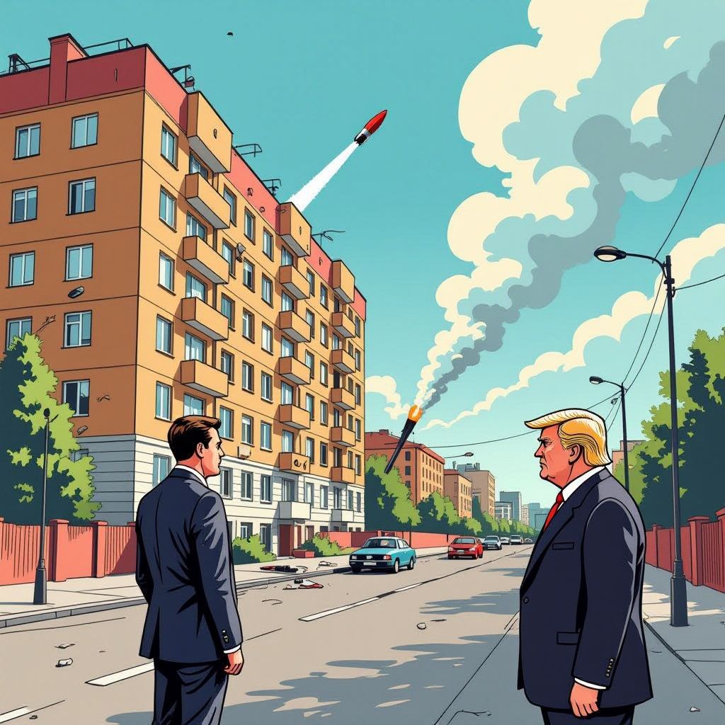 Rusland bestookt Kyiv met raketten vlak voor cruciale ontmoeting met Trump.