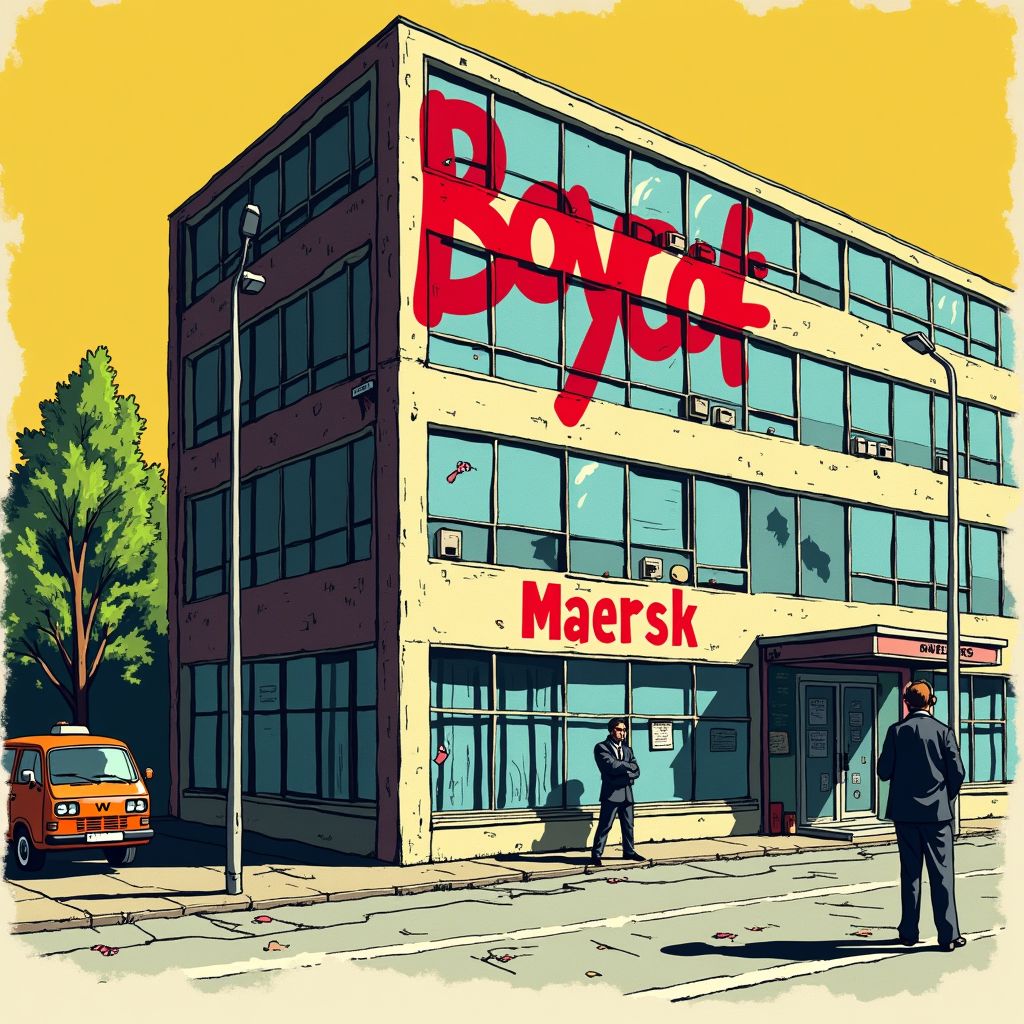 Activisten bekladden Maersk-kantoor Rotterdam voor derde keer in tien maanden